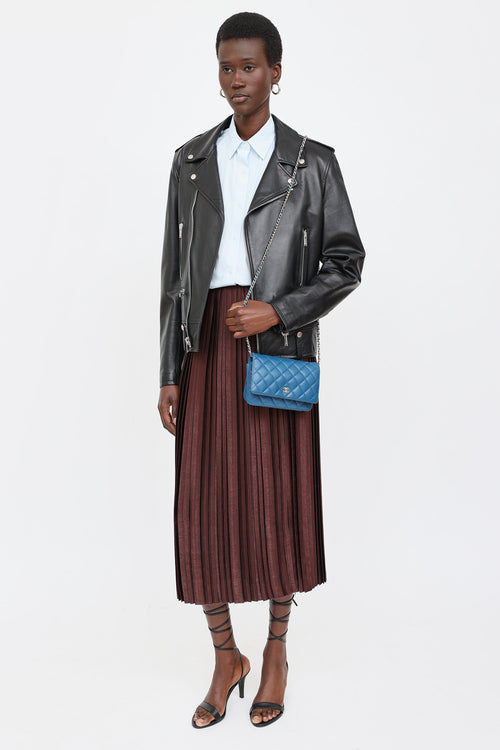 Chanel 2017 Quilted Leather Wallet on Chain Bag