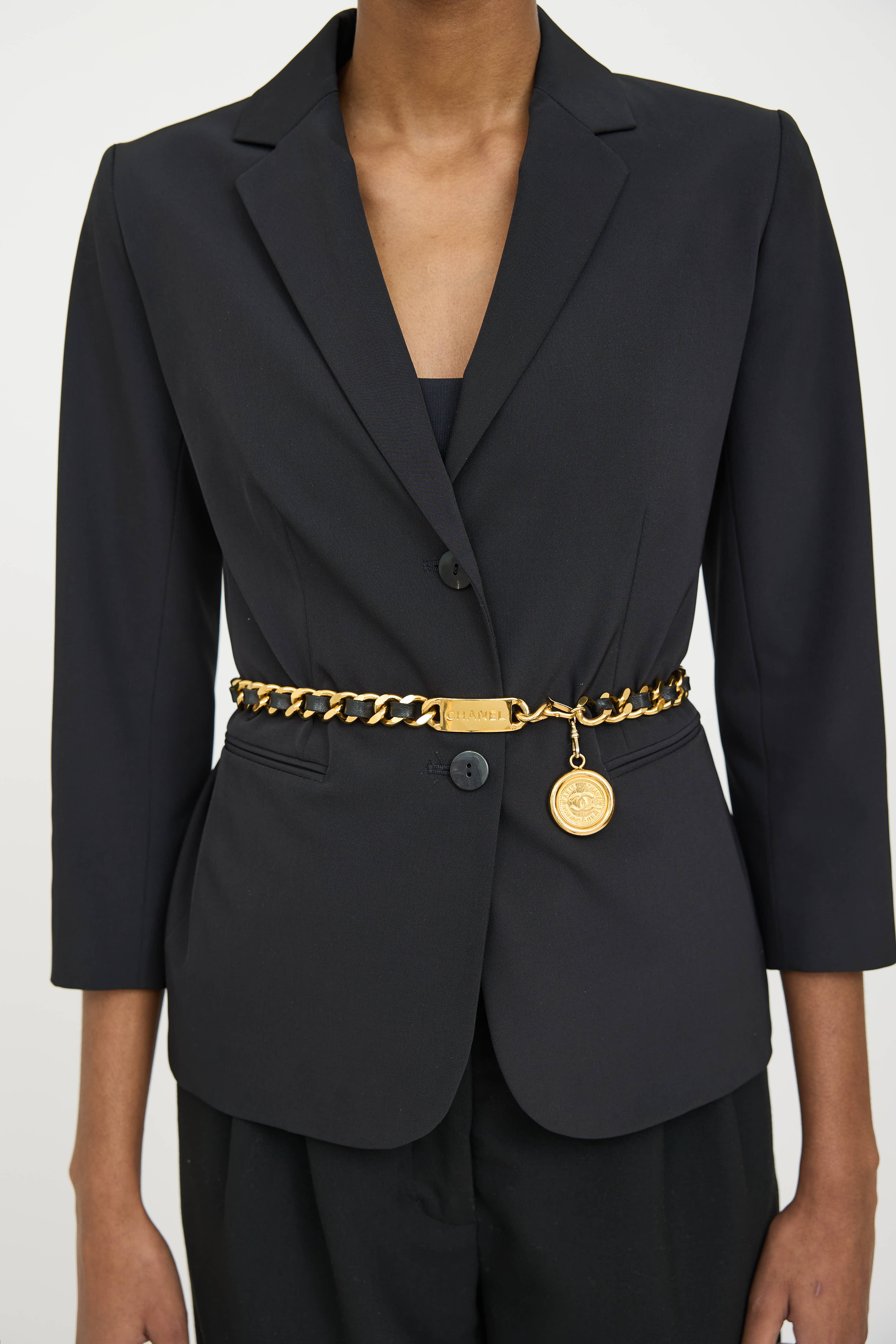 Chanel 1970's Braided Chain Link Leather Belt