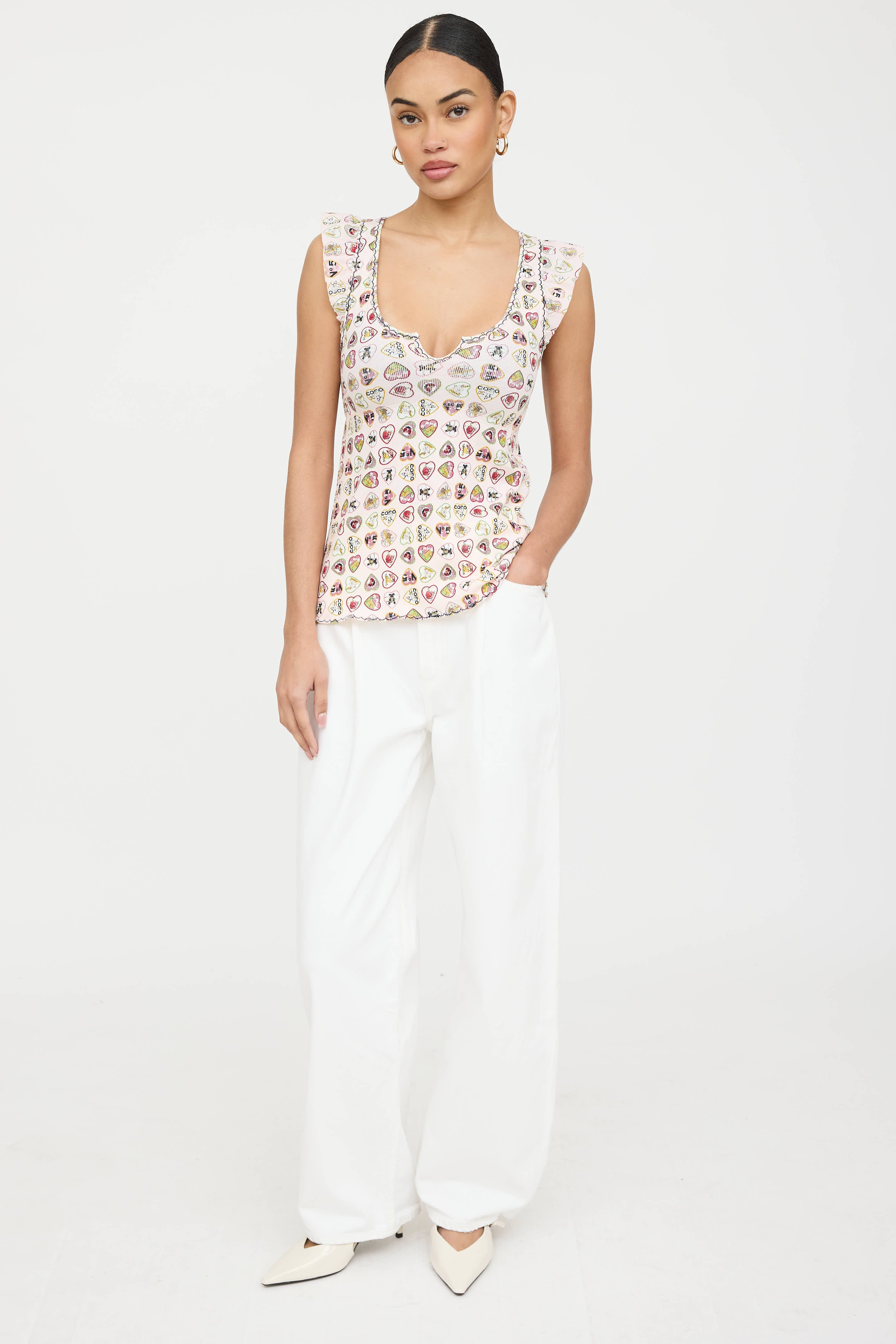 Chanel 2010 Ruffle Valentine Top