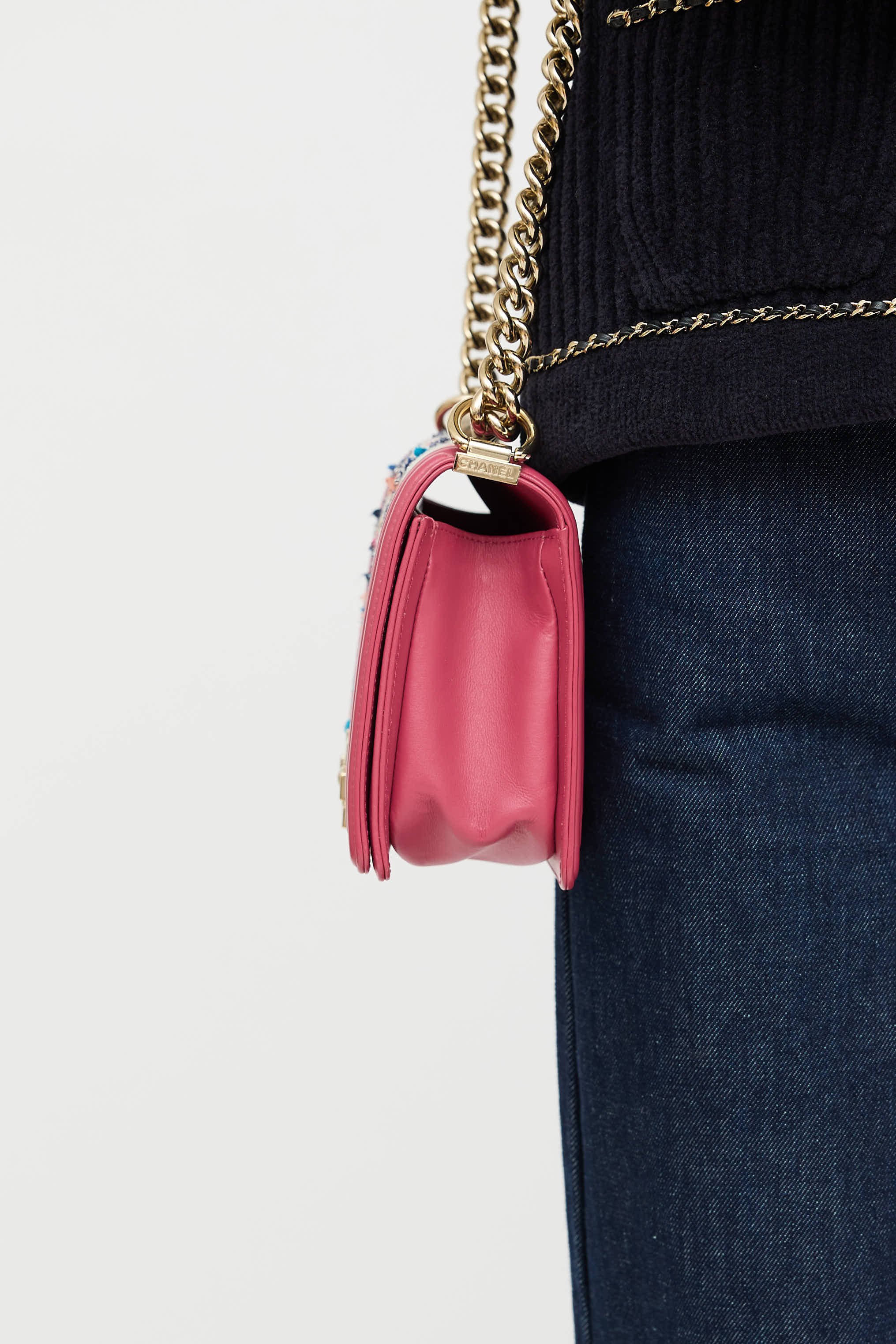Chanel 2023 Medium Tweed Boy Bag
