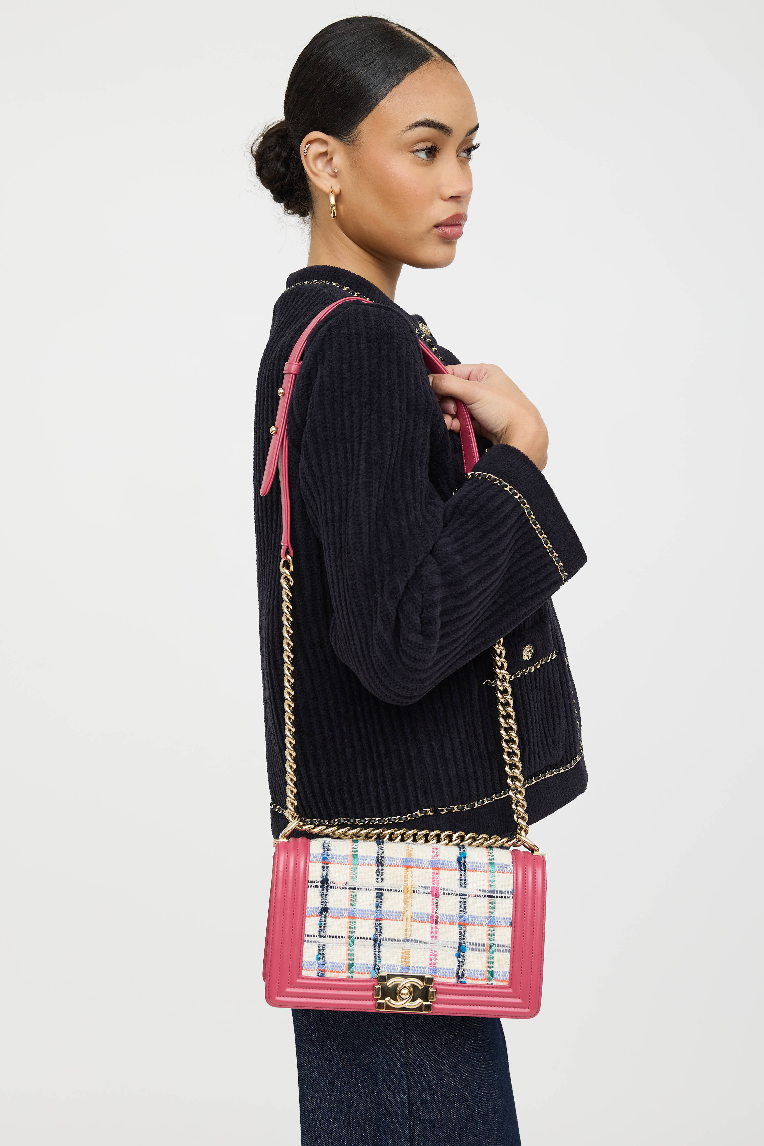 Chanel 2020 Medium Tweed Boy Bag