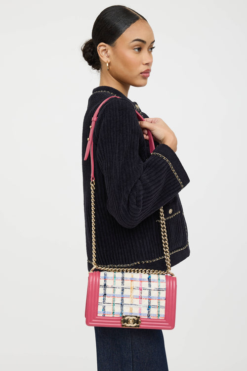 Chanel 2020 Medium Tweed Boy Bag