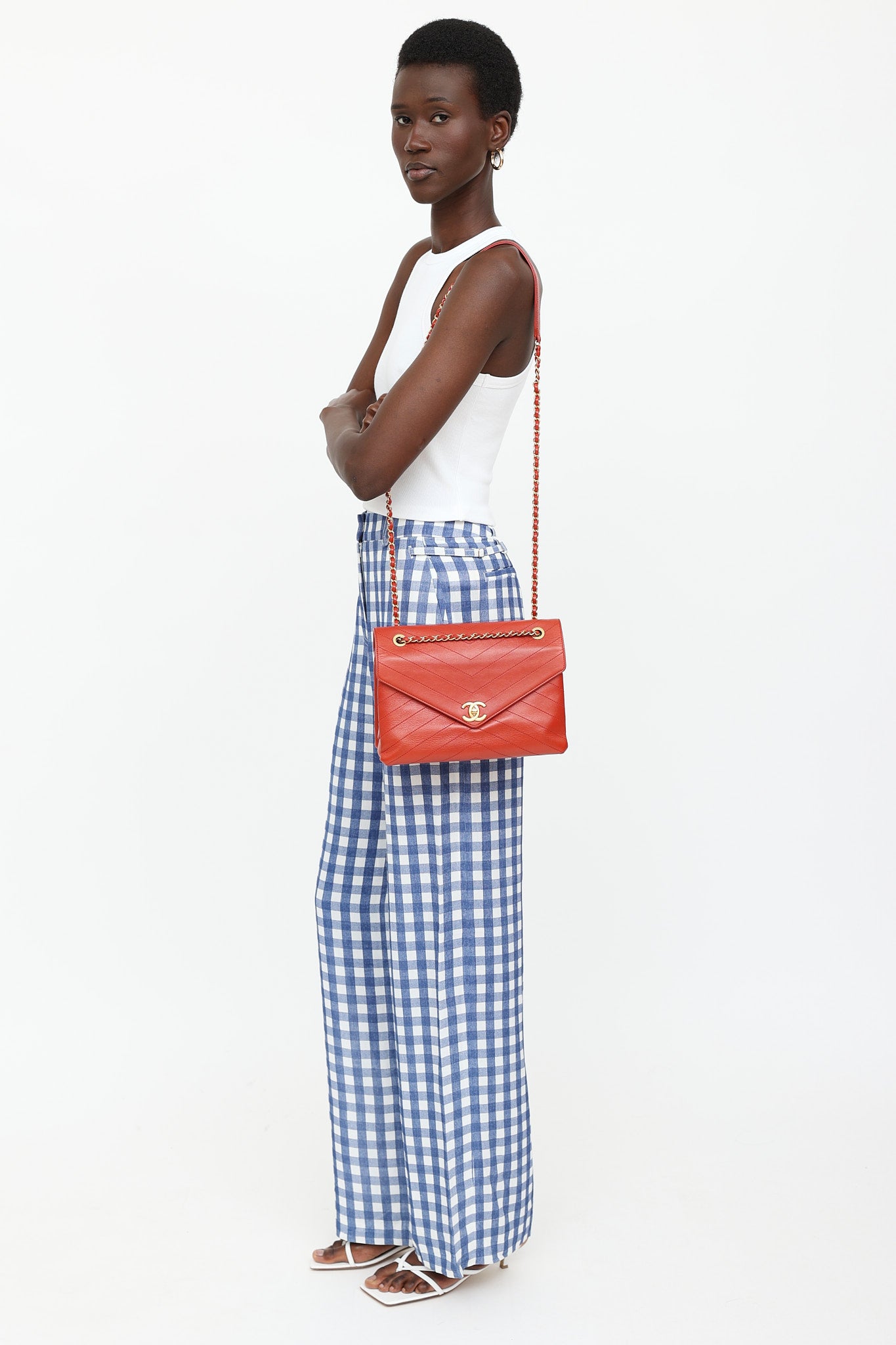 Chanel 2018 Medium Coco Chevron Envelope Flap Bag