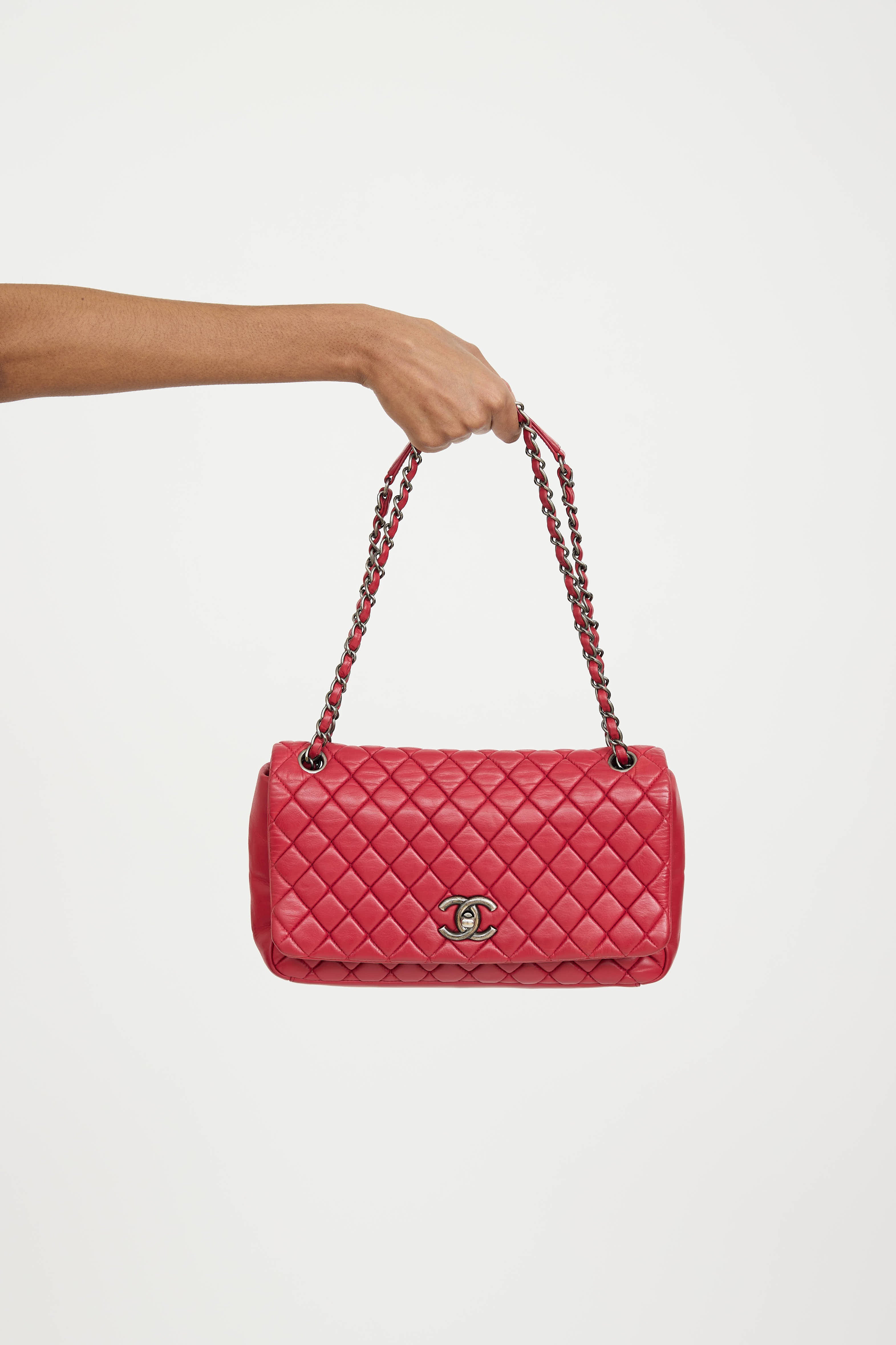 Chanel 2012 Leather Bubble Flap Quilted Bag