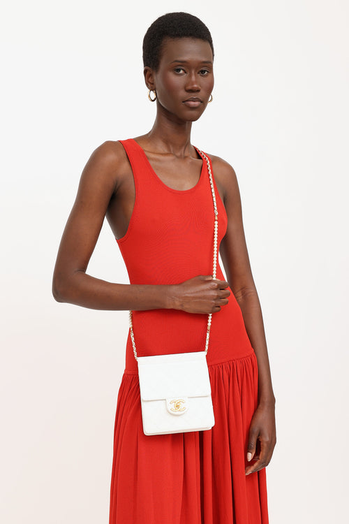 Chanel 2019 Vertical Pearl Flap Bag