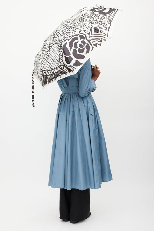 Chanel Black & White Graphic Print Umbrella