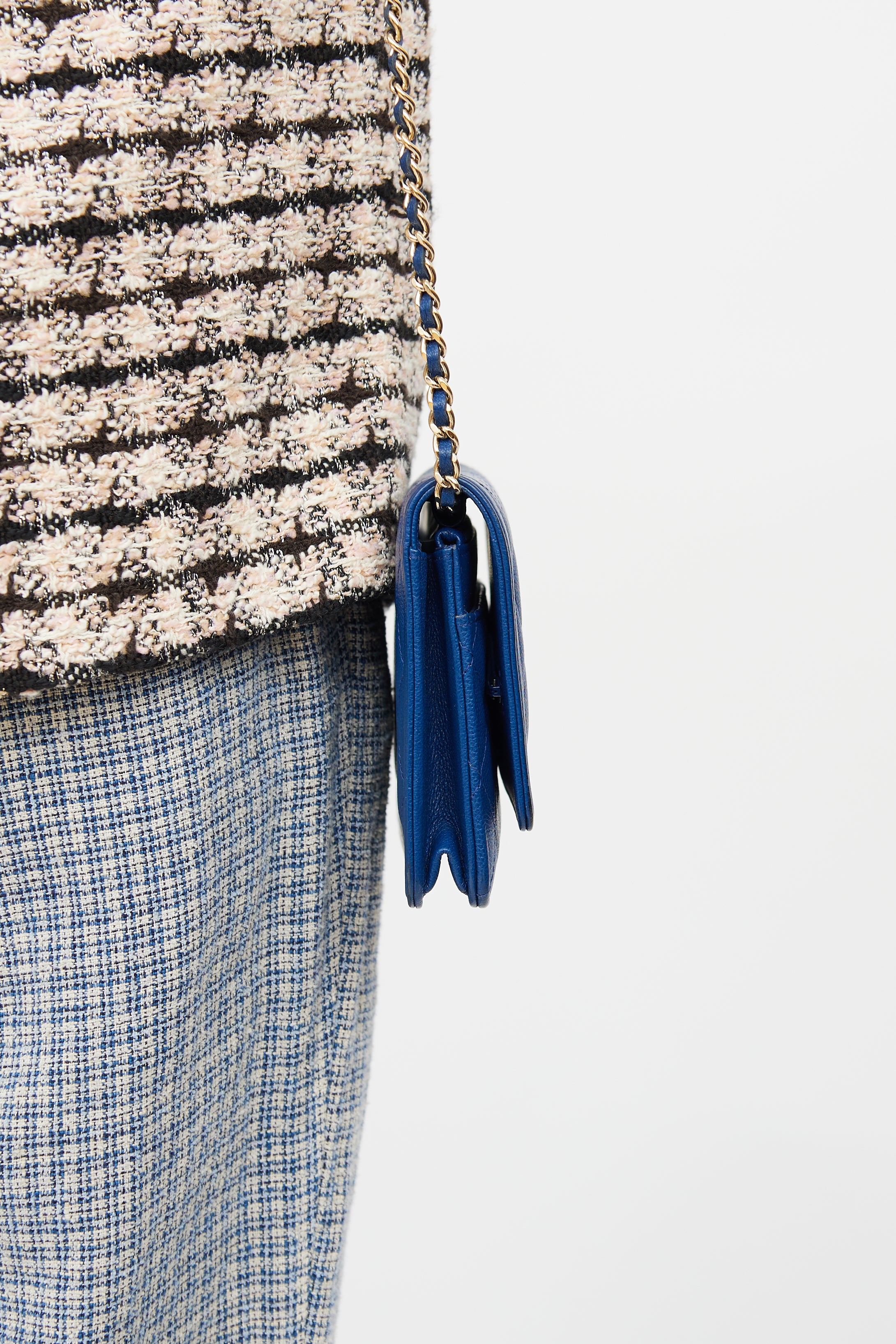 2016 Navy Caviar Boy Wallet On Chain