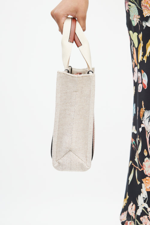 Chloé Beige & Black Logo Woody Tote