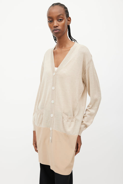 Chloé Beige Cashmere & Silk Cardigan Dress