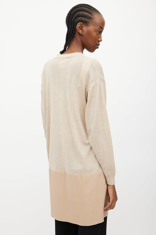 Chloé Beige Cashmere & Silk Cardigan Dress