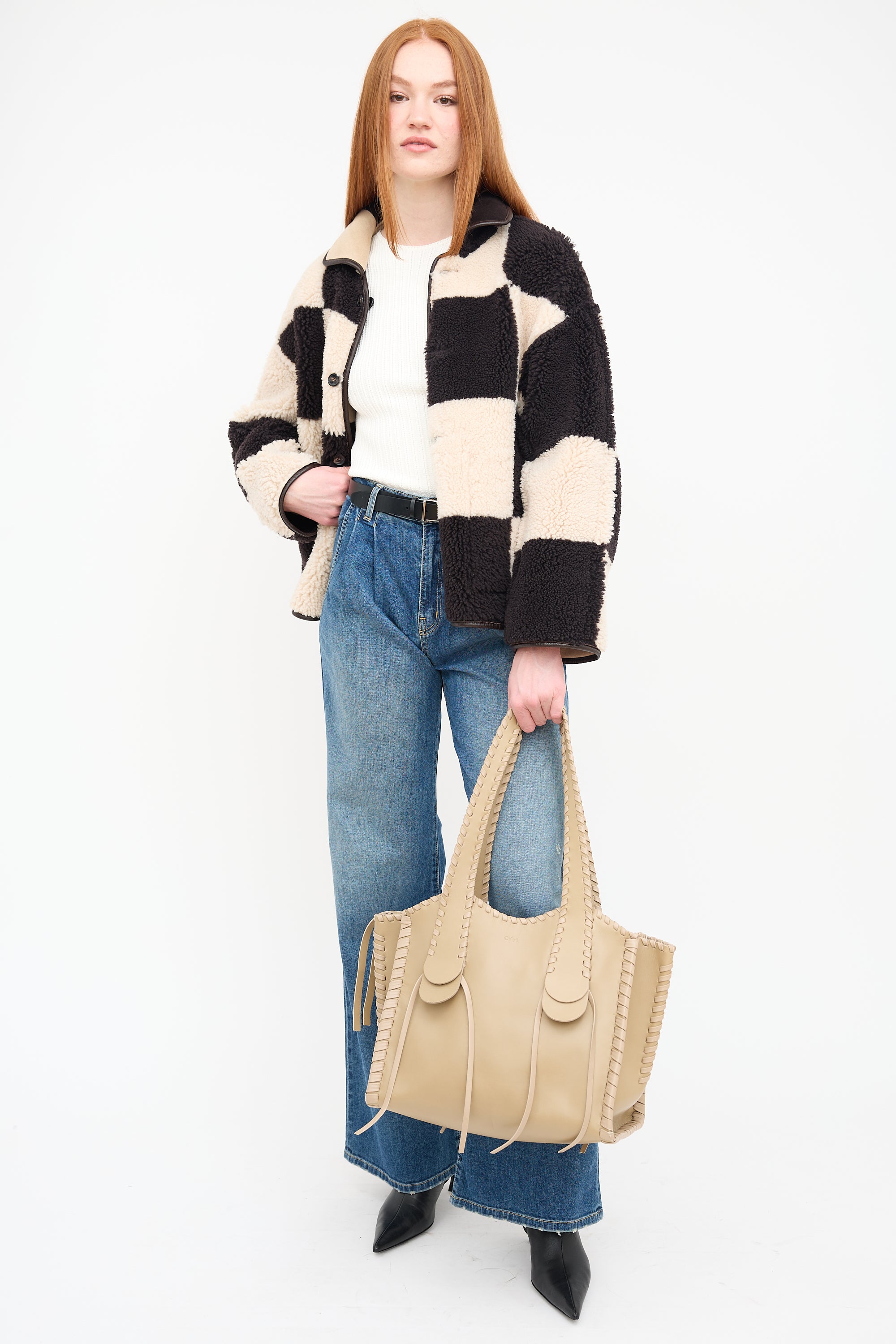 Chloé Beige Leather Medium Mony Tote