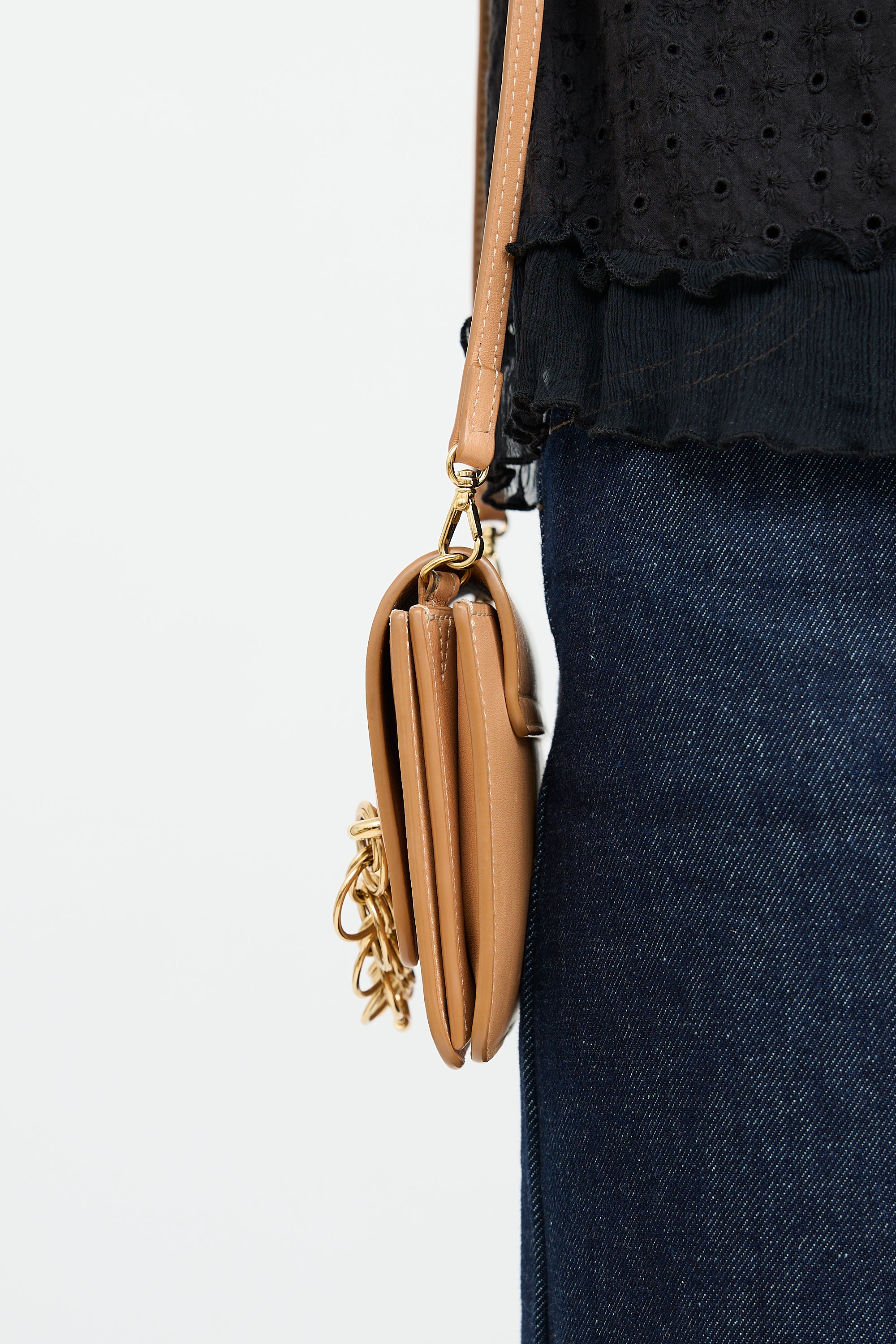 Chloe Beige Leather Shoulder Bag