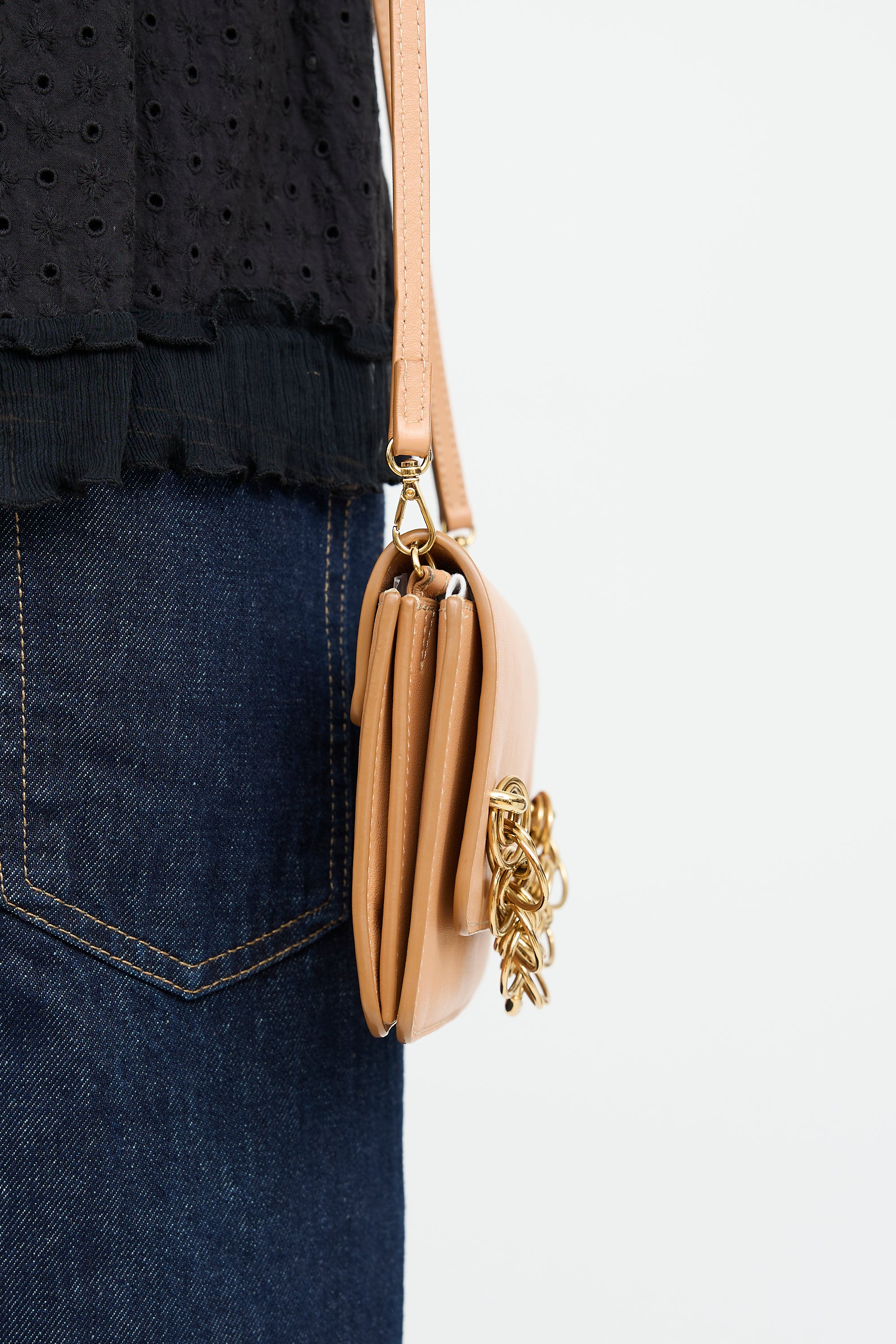 Chloe Beige Leather Shoulder Bag