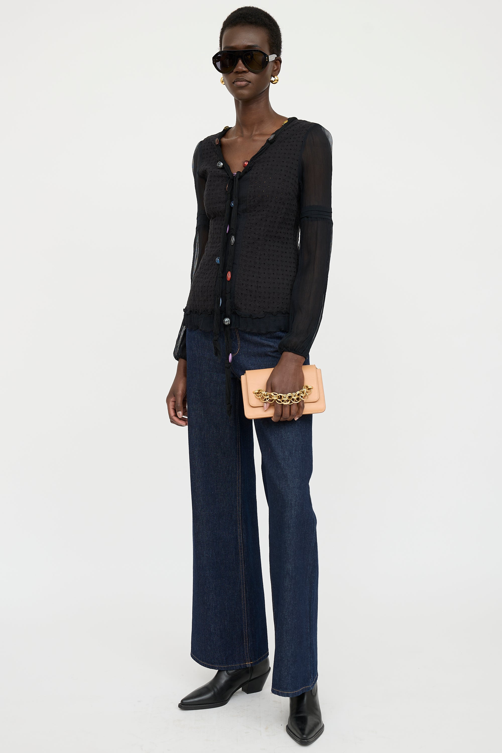 Chloe Beige Leather Shoulder Bag