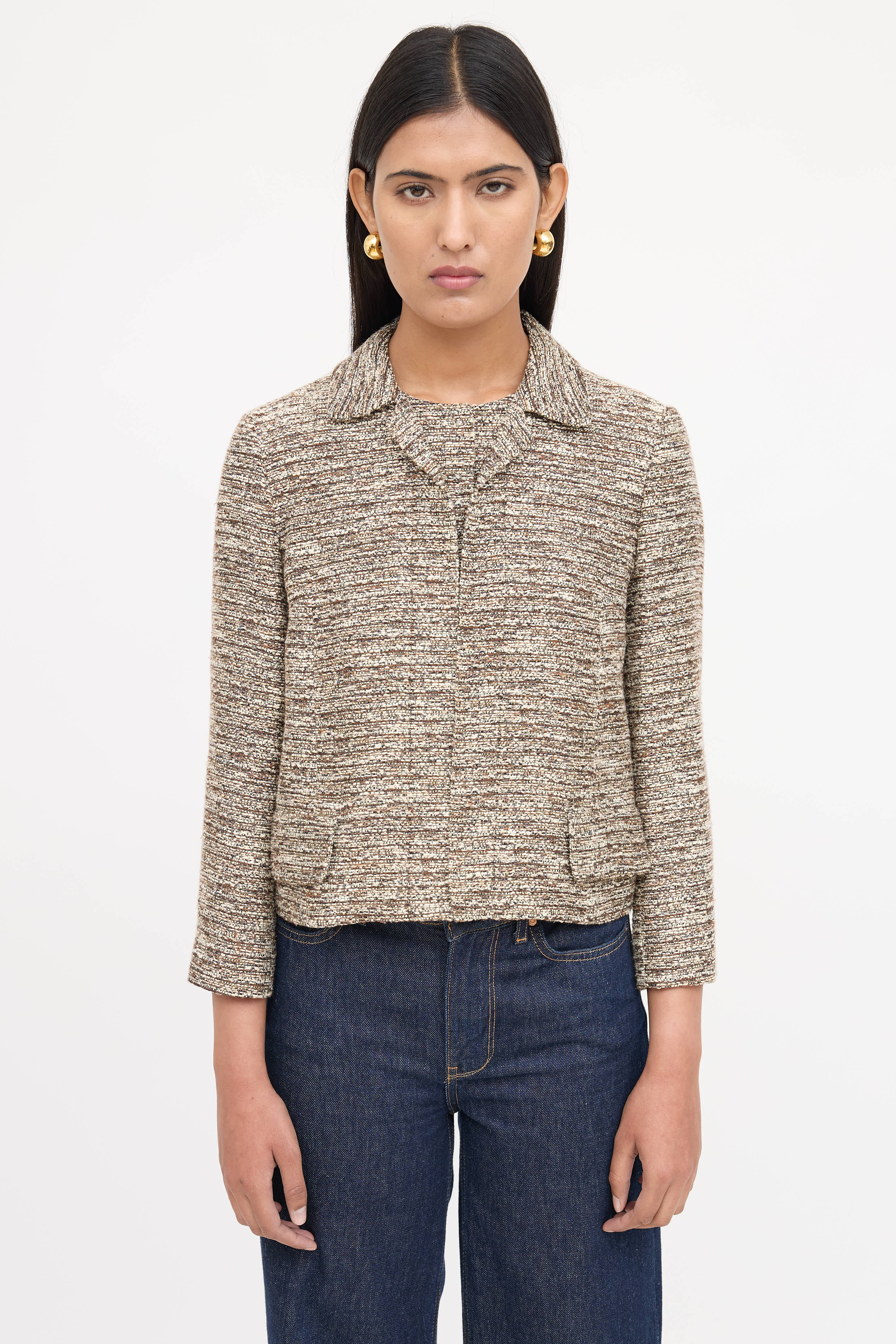 Chloé Tweed Long Sleeve Blazer