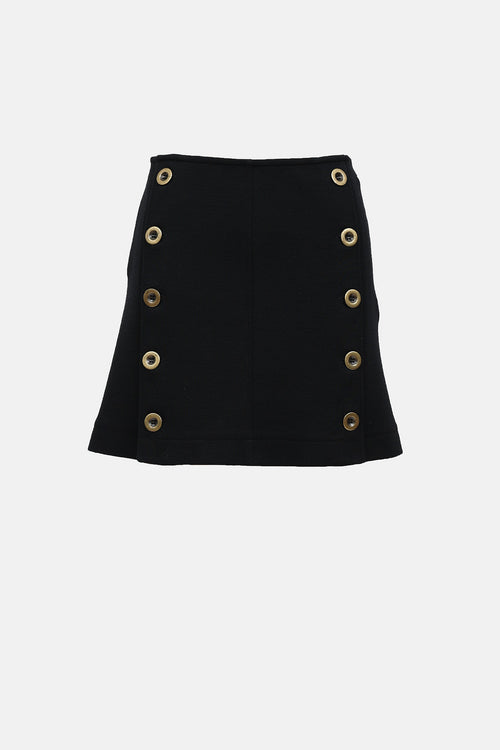 Chloé Wool Buttoned Knit Skirt