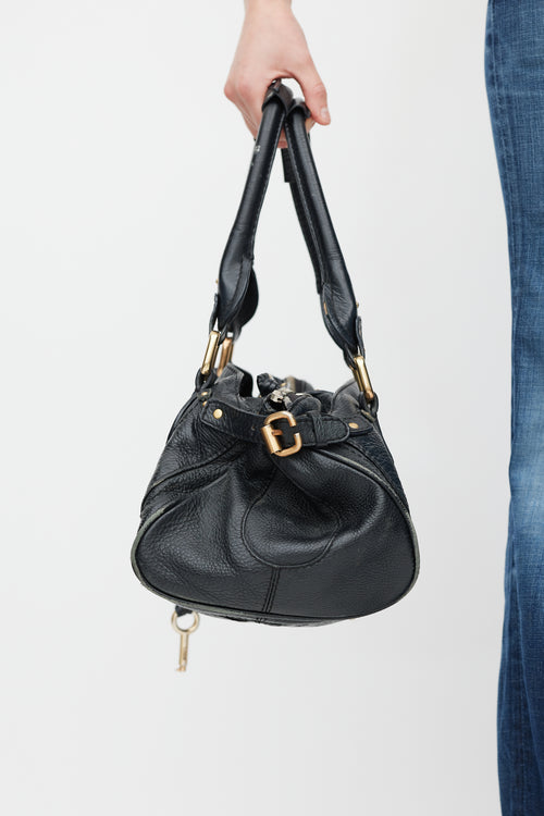 Chloé Black & Gold Leather Paddington Bag