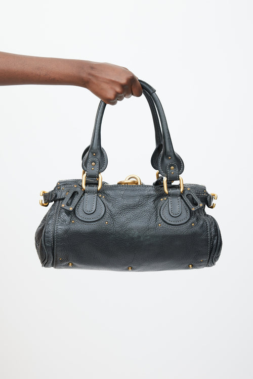 Chloé Black & Gold Leather Paddington Bag