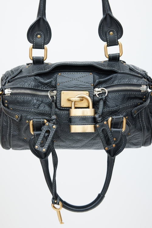 Chloé Black & Gold Leather Paddington Bag