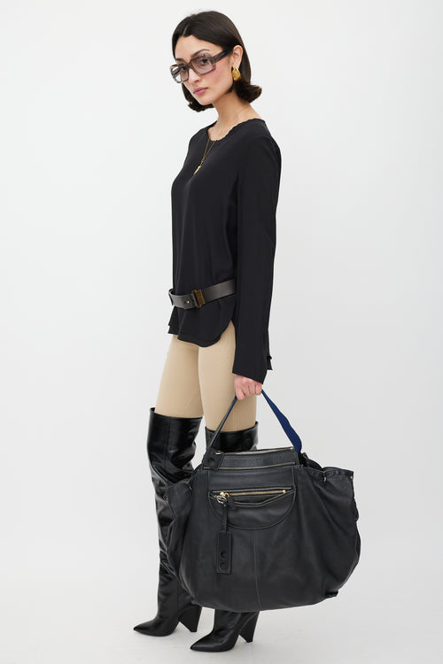 Chloé Black & Navy Leather Tote