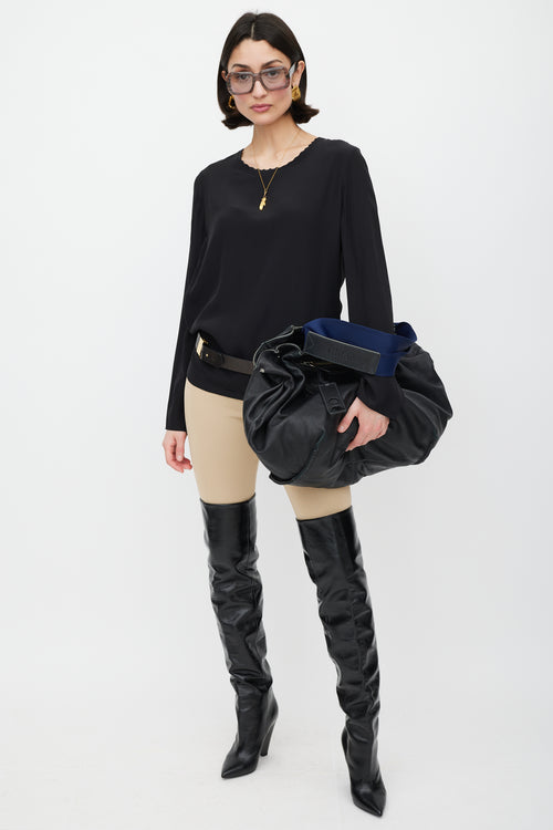 Chloé Black & Navy Leather Tote