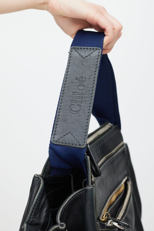 Chloé Black & Navy Leather Tote