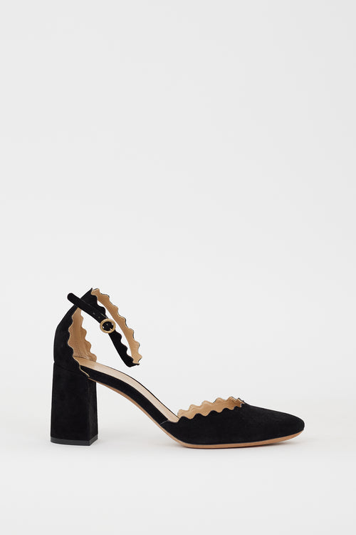 Chloé Black Suede Lauren D'Orsay Heel