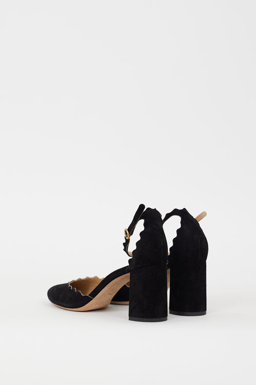 Chloé Black Suede Lauren D'Orsay Heel