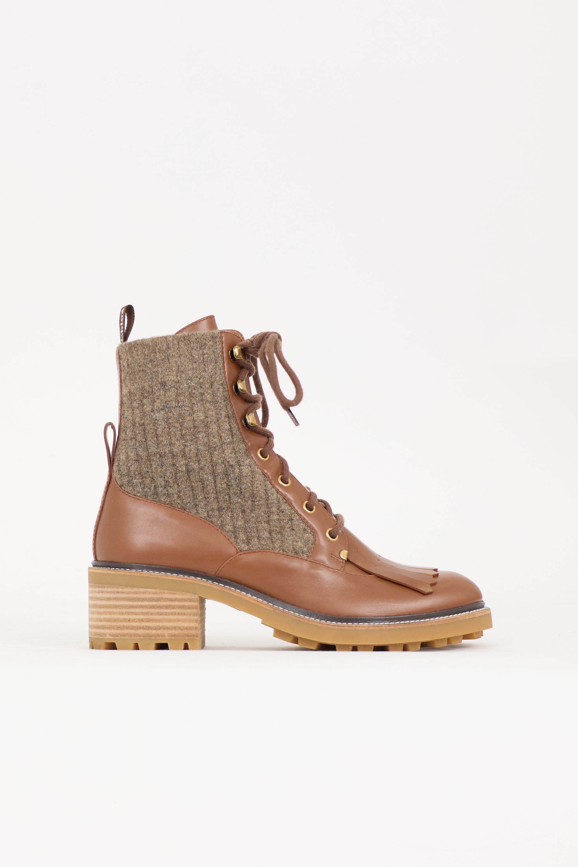 Chloé Leather & Wool Franne Boot