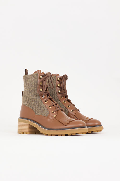 Chloé Leather & Wool Franne Boot