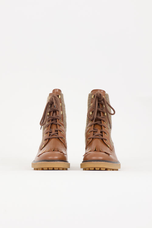 Chloé Leather & Wool Franne Boot