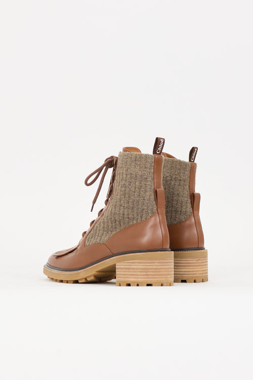 Chloé Leather & Wool Franne Boot