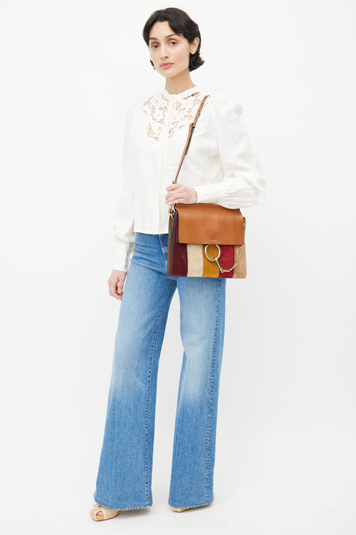 Chloé Multicolour Leather & Suede Patchwork Faye Crossbody Bag