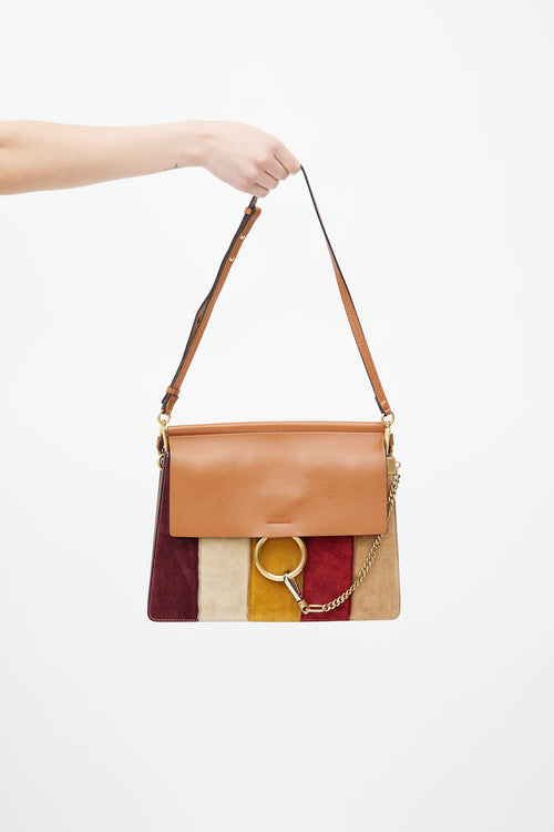Chloé Multicolour Leather & Suede Patchwork Faye Crossbody Bag