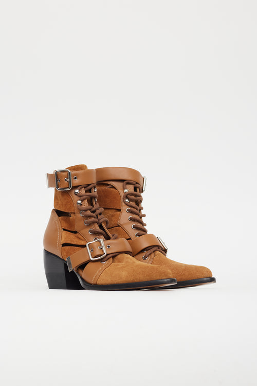 Chloé Brown Suede & Leather Rylee Boot