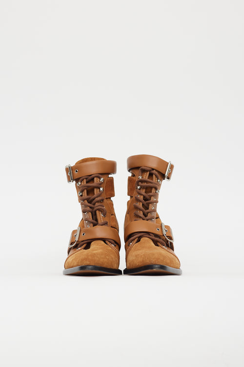 Chloé Brown Suede & Leather Rylee Boot