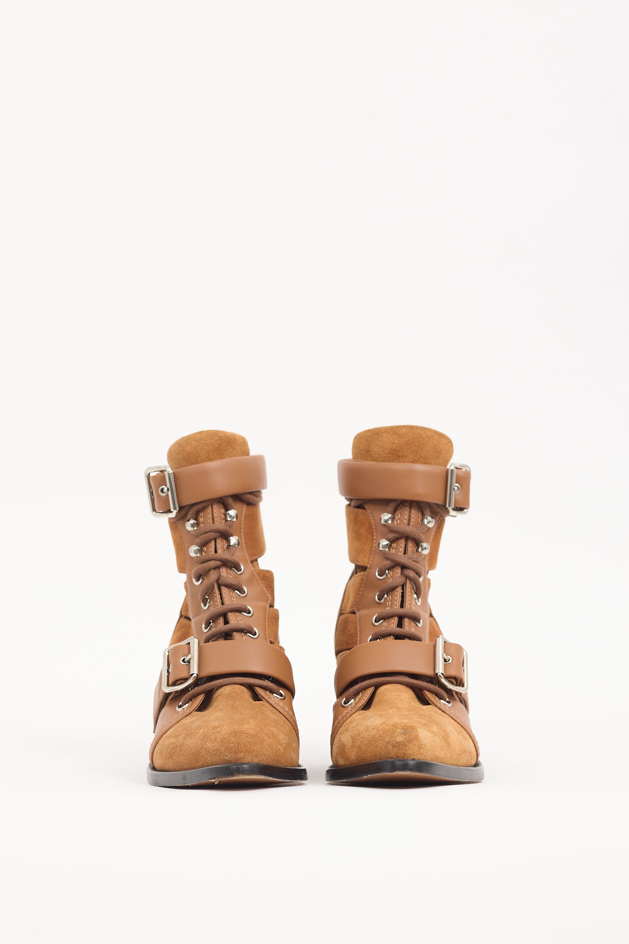 Chloé Brown Suede & Leather Rylee Boot
