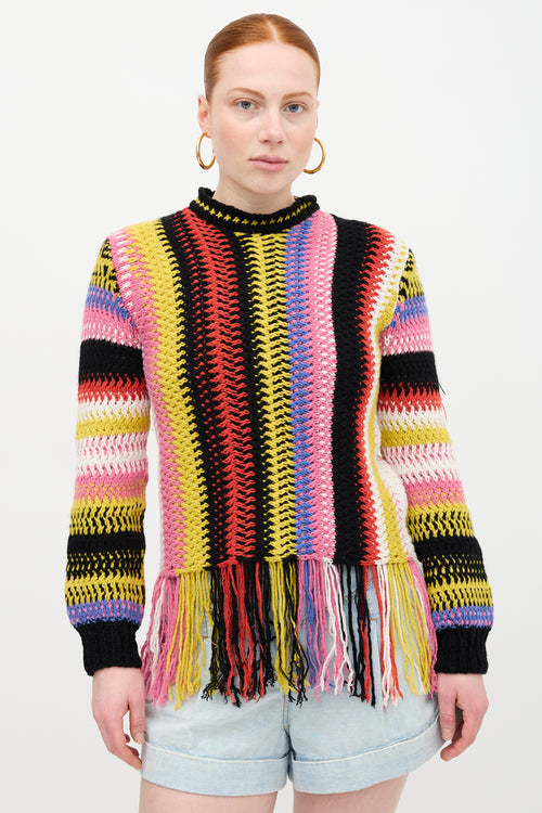 Chloé Cashmere Striped Fringe Sweater