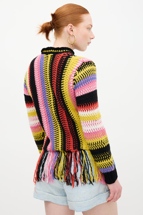 Chloé Cashmere Striped Fringe Sweater