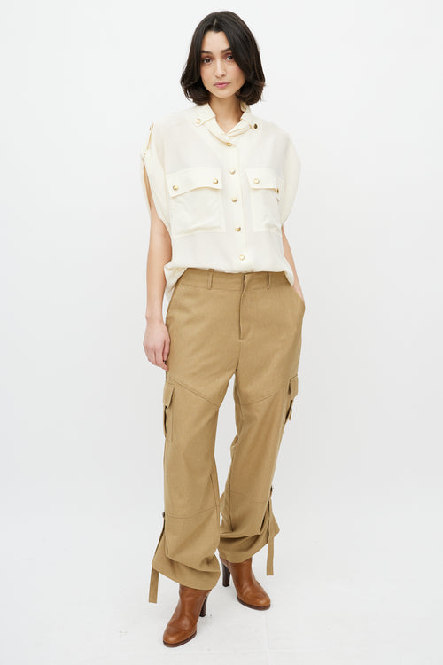 Chloé Cream & Gold Button Shirt