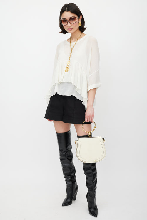 Chloé Cream & Gold Leather Nile Bag