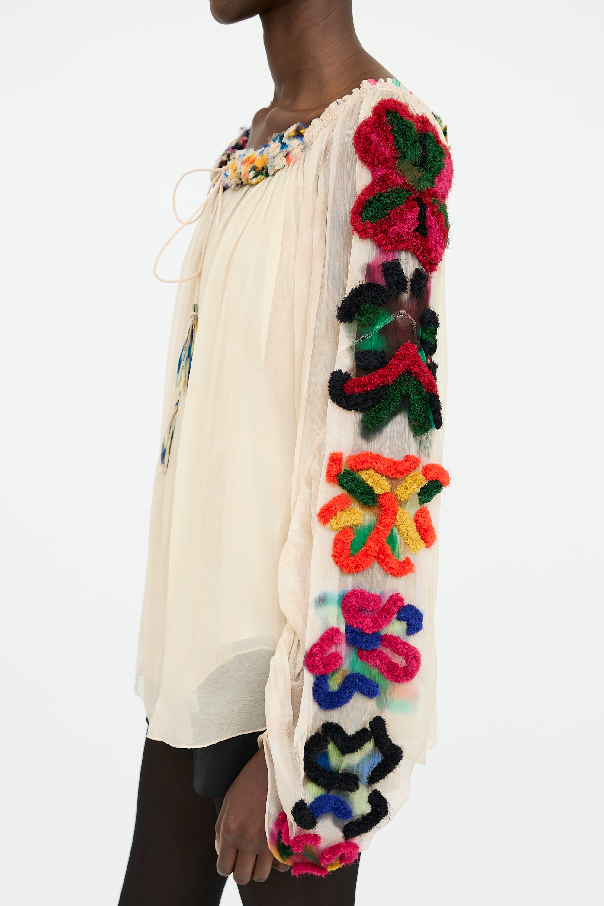 Chloé Silk Appliqué Blouse