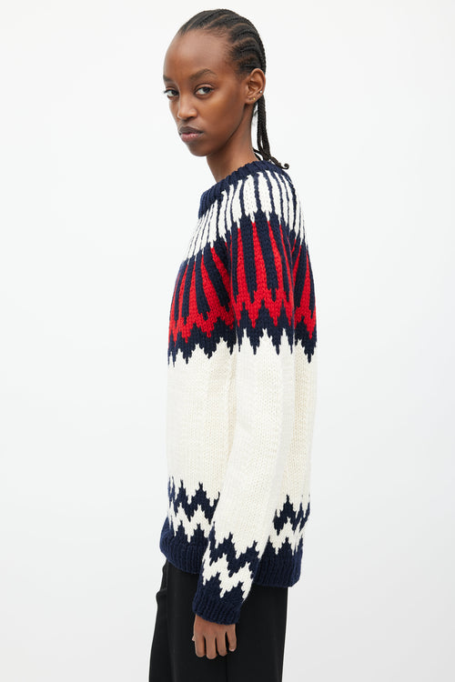 Chloé Cream & Multi Wool Knit Sweater