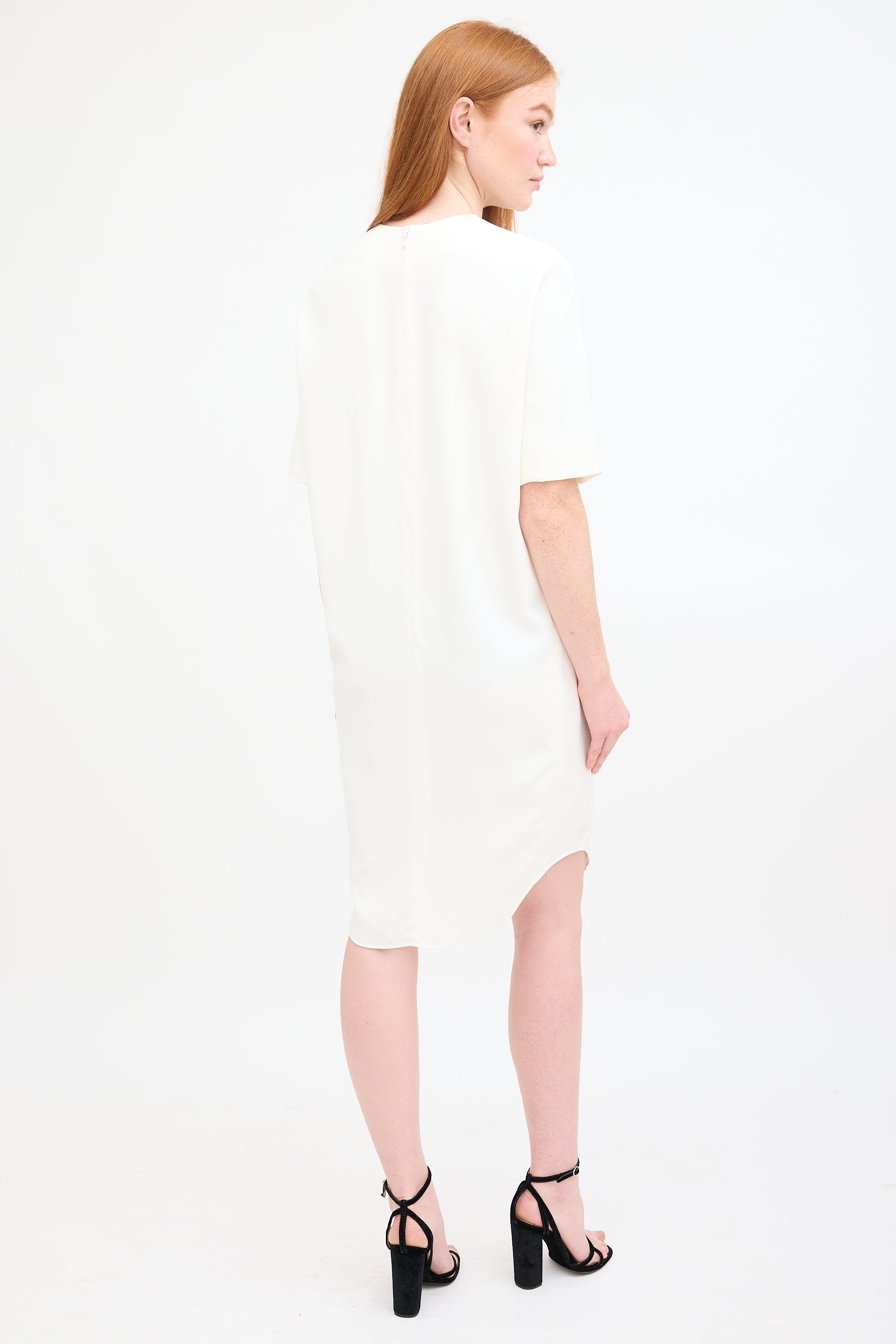 Chloé White Short Sleeve Mini Shift Dress
