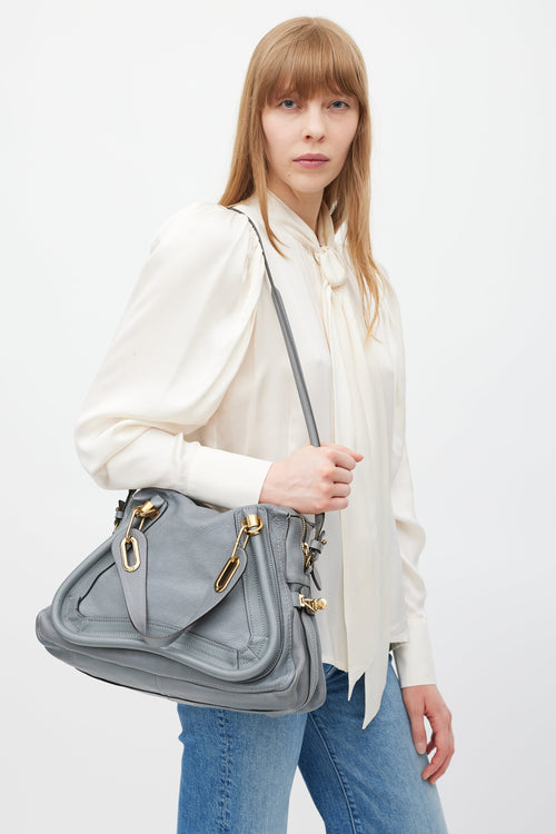 Chloé Grey & Gold Paraty Leather Bag