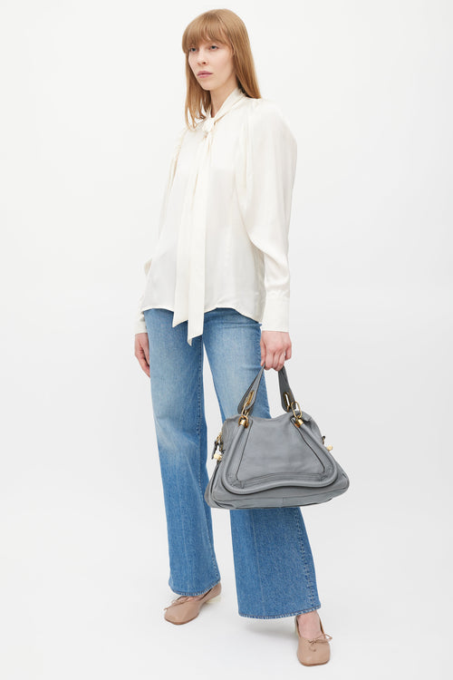 Chloé Grey & Gold Paraty Leather Bag