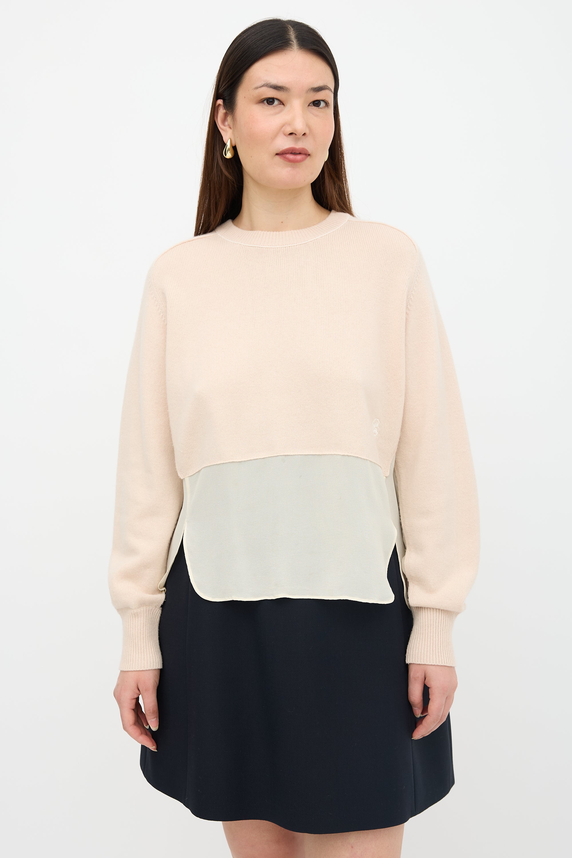 Chloé Knit & Sheer Panelled Sweater