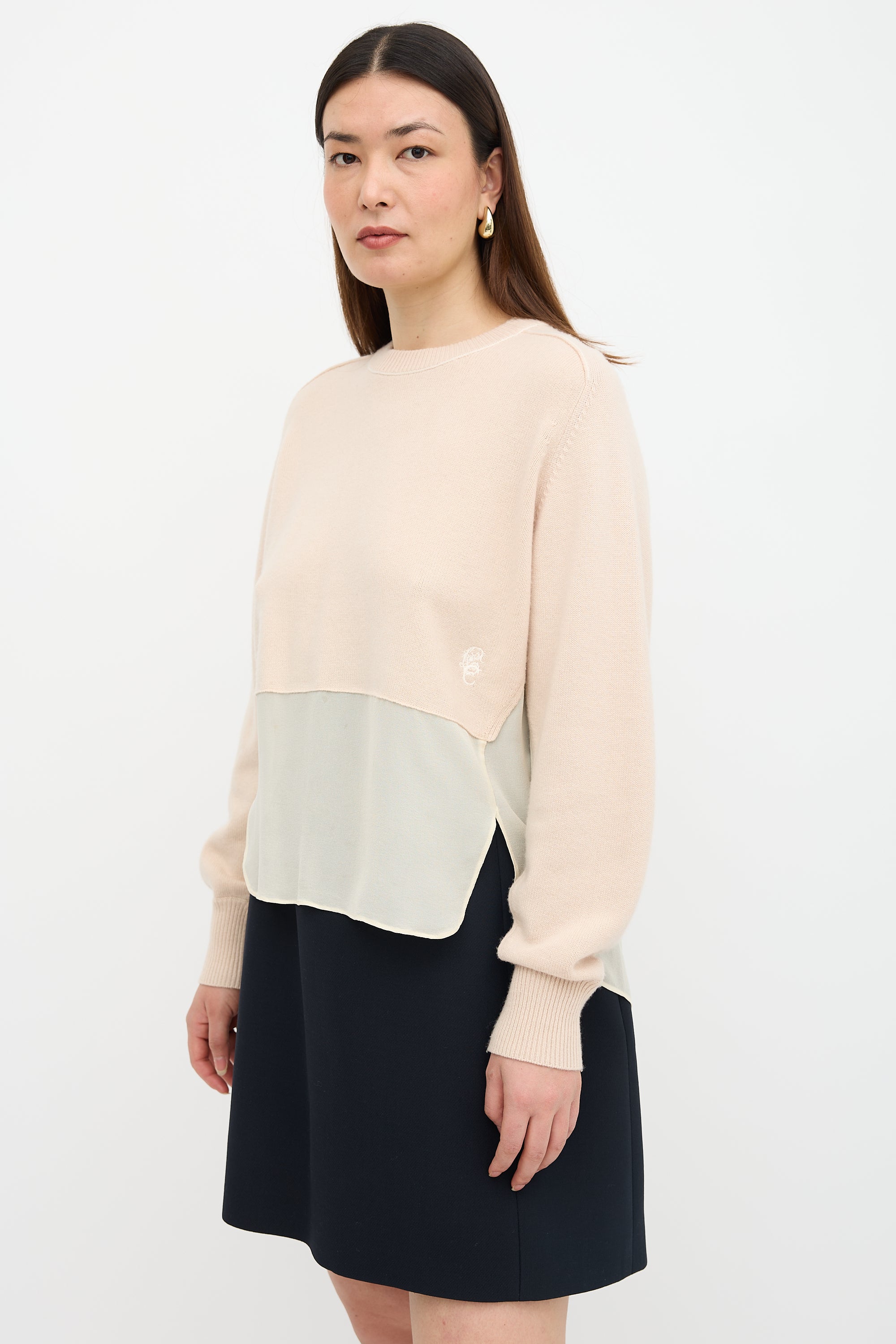Chloé Knit & Sheer Panelled Sweater