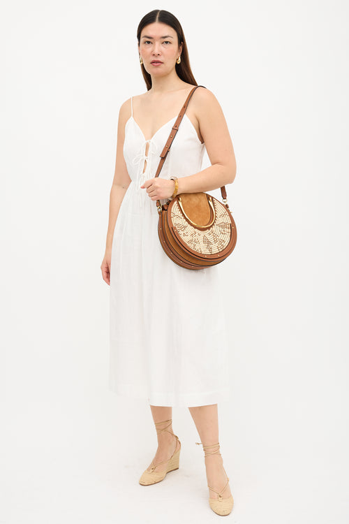 Chloé Leather & Raffia Pixie Crossbody Bag
