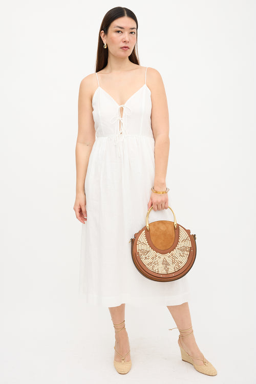 Chloé Leather & Raffia Pixie Crossbody Bag